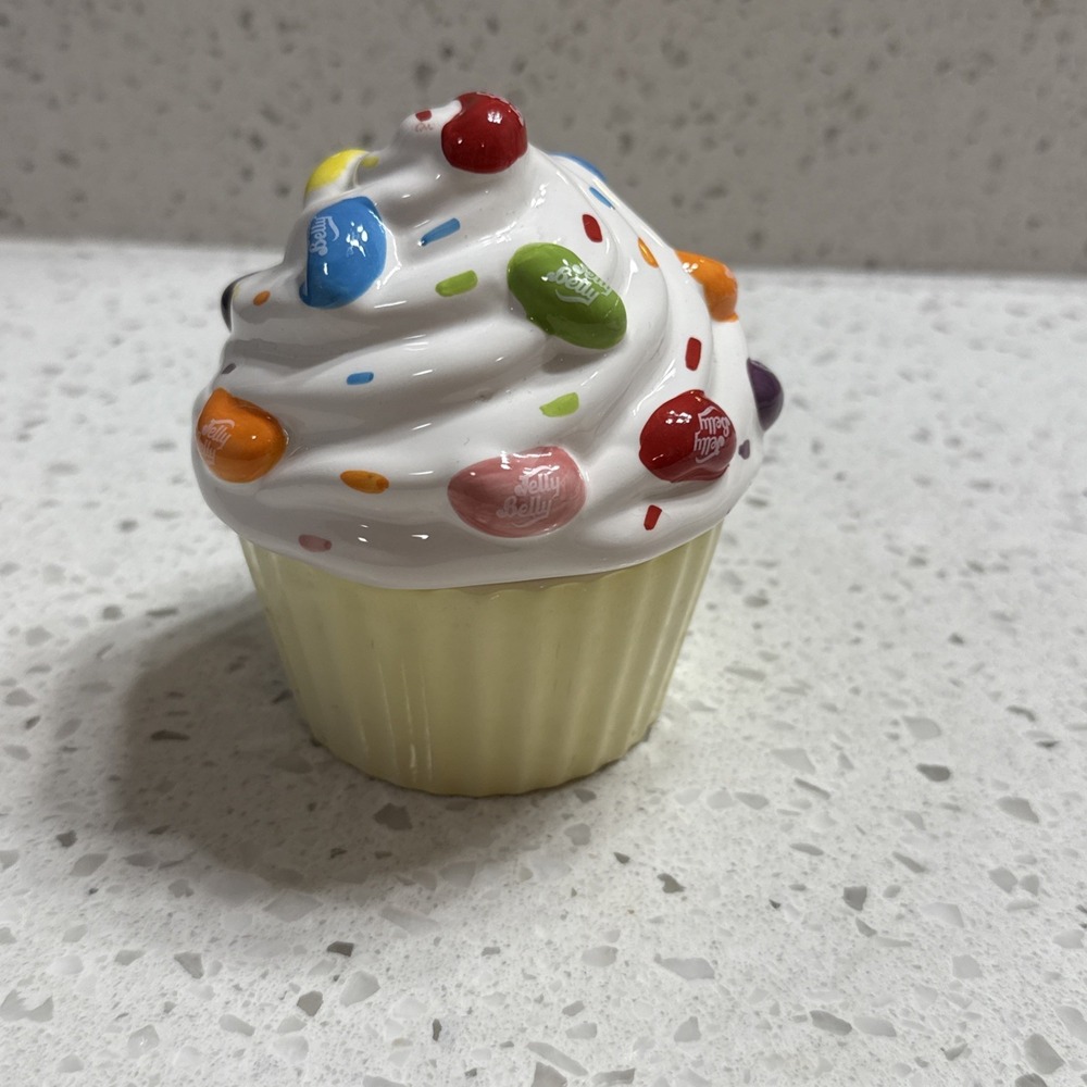 Jelly Belly Jelly Beans‎ Ceramic Cupcake Candy Jar Trinket Box